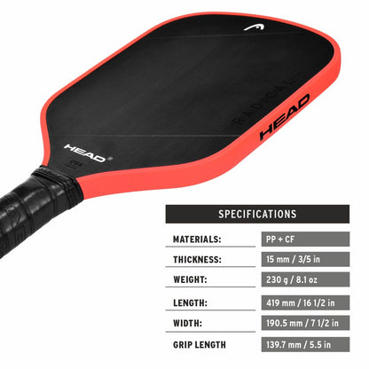 HEAD Radical Tour EX Raw Pickleball Paddle